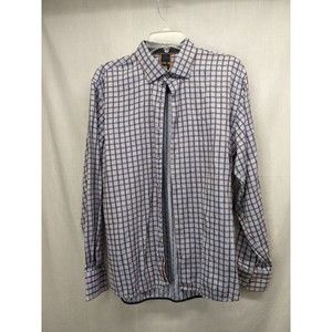 Visconti Black Long Sleeve Shirt Mens Size  Lg Blue/ Brown